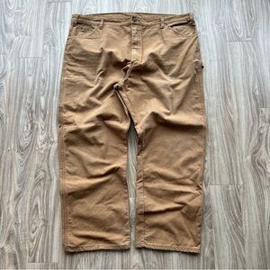 Men’s Dickies Relaxed Fit Heavy Duty Duck Brown Carpenter Pants Size 48x30
